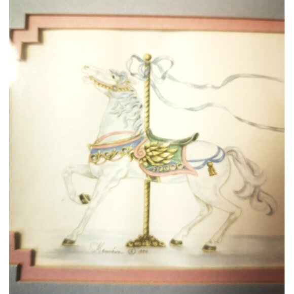 Art Prints Vintage Judy F  Faucher Carousel Horse Carriage Prints  1990 Signed - Picture 6 of 16